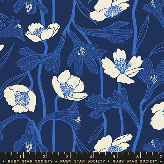 Water Flowers - Navy by Ruby Star Society